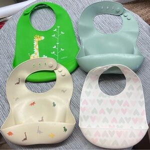 Colorful Silicone Baby Bib 4 pack